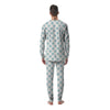 White and Teal Polka Dot Men's Pajamas-grizzshop