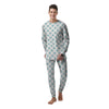 White and Teal Polka Dot Men's Pajamas-grizzshop