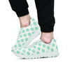 White and Teal Polka Dot Men's Sneakers-grizzshop