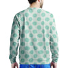 White and Teal Polka Dot Men's Sweatshirt-grizzshop