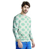 White and Teal Polka Dot Men's Sweatshirt-grizzshop