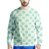 White and Teal Polka Dot Men's Sweatshirt-grizzshop