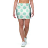 White and Teal Polka Dot Mini Skirt-grizzshop