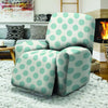 White and Teal Polka Dot Recliner Cover-grizzshop