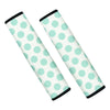 White and Teal Polka Dot Seat Belt Cover-grizzshop