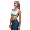 White and Teal Polka Dot Sports Bra-grizzshop