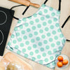 White and Teal Polka Dot Women's Apron-grizzshop