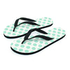 White and Teal Polka Dot Women's Flip Flops-grizzshop