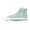 White and Teal Polka Dot Women's High Top Shoes-grizzshop