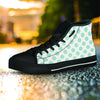 White and Teal Polka Dot Women's High Top Shoes-grizzshop