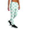 White and Teal Polka Dot Women's Joggers-grizzshop