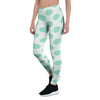 White and Teal Polka Dot Women's Leggings-grizzshop