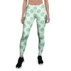 White and Teal Polka Dot Women's Leggings-grizzshop