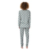 White and Teal Polka Dot Women's Pajamas-grizzshop