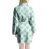 White and Teal Polka Dot Women's Robe-grizzshop