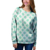 White and Teal Polka Dot Women's Sweatshirt-grizzshop