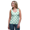 White and Teal Polka Dot Women's Tank Top-grizzshop