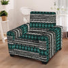 White and Turquoise Tribal Navajo Hand Drawn Armchair Cover-grizzshop