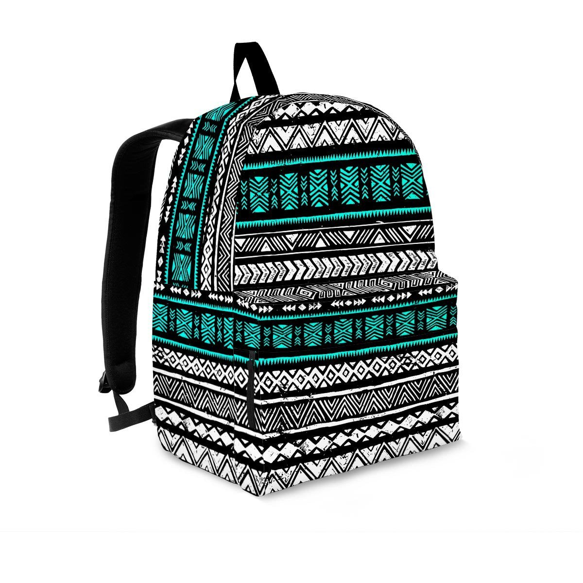 White and Turquoise Tribal Navajo Hand Drawn Backpack-grizzshop