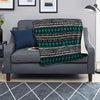 White and Turquoise Tribal Navajo Hand Drawn Blanket-grizzshop