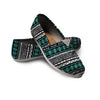 White and Turquoise Tribal Navajo Hand Drawn Canvas Shoes-grizzshop