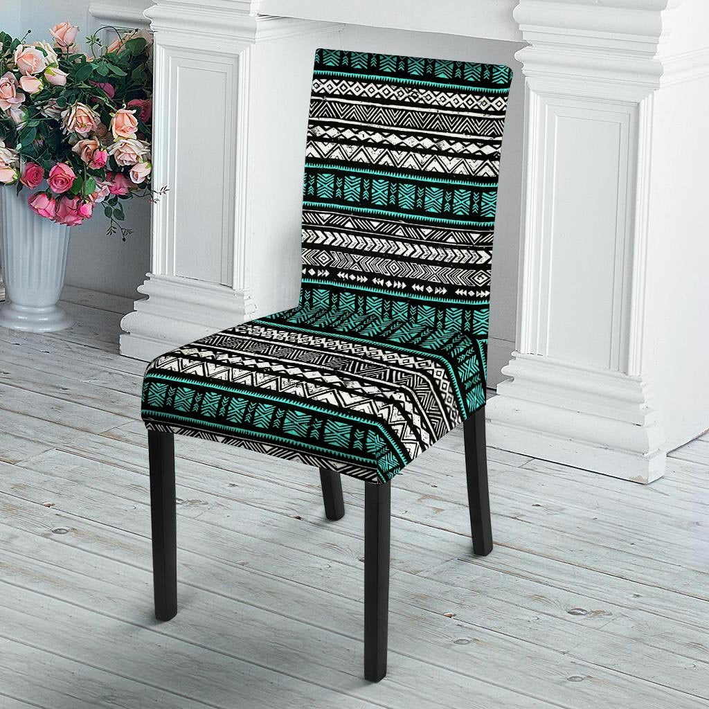 White and Turquoise Tribal Navajo Hand Drawn Chair Cover-grizzshop