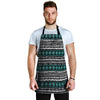 White and Turquoise Tribal Navajo Hand Drawn Men's Apron-grizzshop