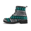White and Turquoise Tribal Navajo Hand Drawn Men's Boots-grizzshop