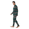 White and Turquoise Tribal Navajo Hand Drawn Men's Pajamas-grizzshop