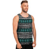 White and Turquoise Tribal Navajo Hand Drawn Men's Tank Tops-grizzshop