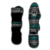 White and Turquoise Tribal Navajo Hand Drawn Muay Thai Shin Guard-grizzshop