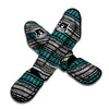 White and Turquoise Tribal Navajo Hand Drawn Muay Thai Shin Guard-grizzshop