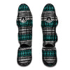 White and Turquoise Tribal Navajo Hand Drawn Muay Thai Shin Guard-grizzshop