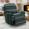 White and Turquoise Tribal Navajo Hand Drawn Recliner Cover-grizzshop