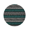 White and Turquoise Tribal Navajo Hand Drawn Round Rug-grizzshop