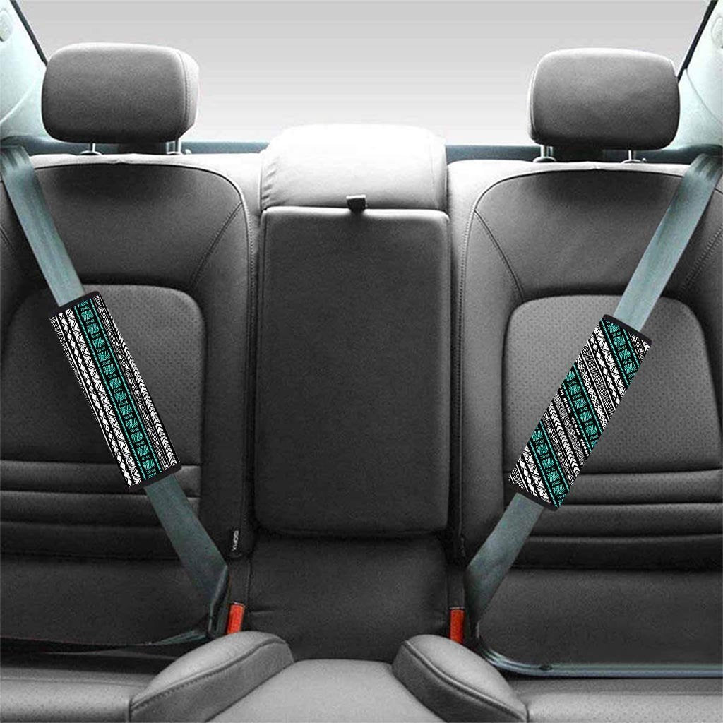 White and Turquoise Tribal Navajo Hand Drawn Seat Belt Cover-grizzshop