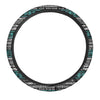 White and Turquoise Tribal Navajo Hand Drawn Steering Wheel Cover-grizzshop