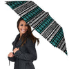 White and Turquoise Tribal Navajo Hand Drawn Umbrella-grizzshop