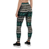 White and Turquoise Tribal Navajo Hand Drawn Women's Leggings-grizzshop