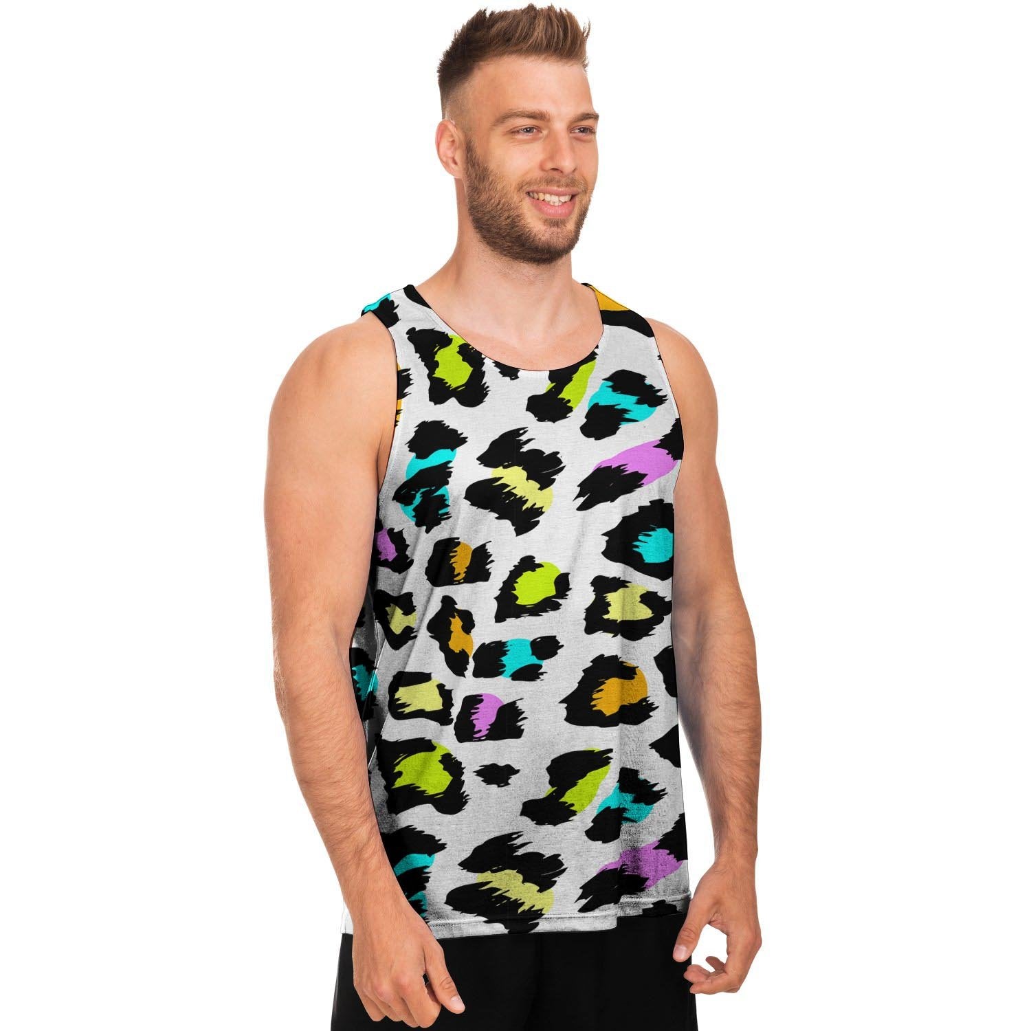 White Leopard Men's Tank Tops-grizzshop