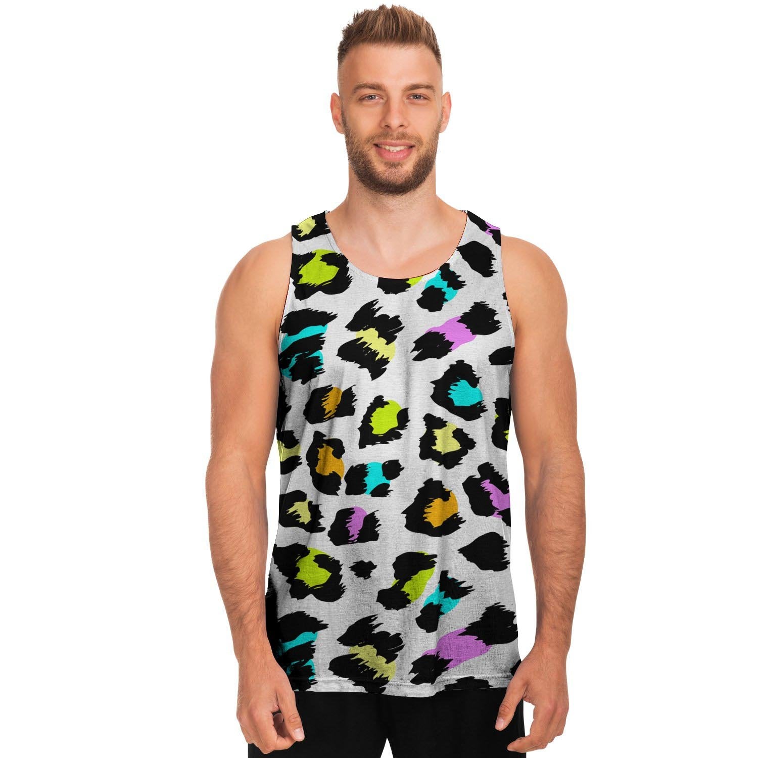 White Leopard Men's Tank Tops-grizzshop
