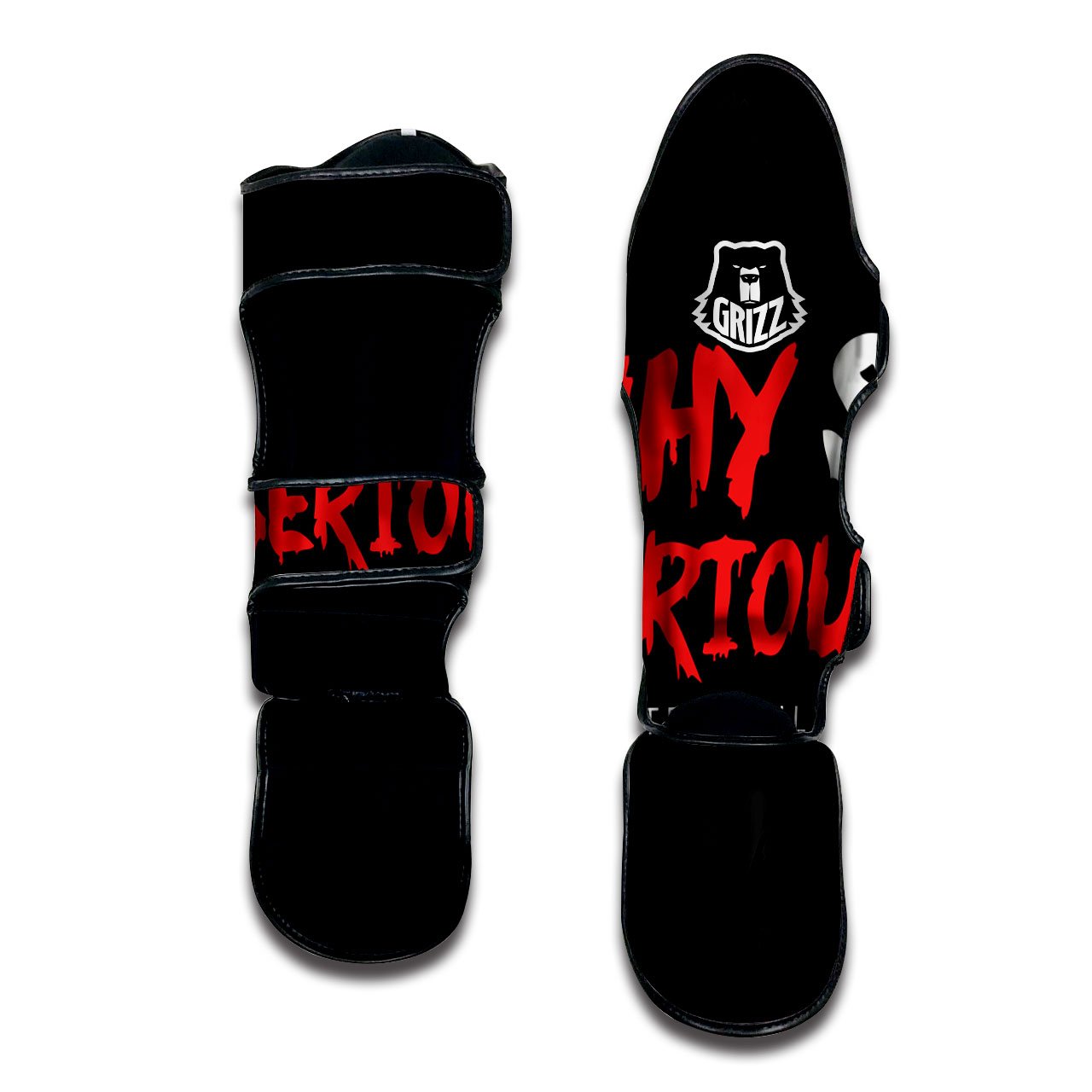 Why So Serious Laughing Joker Print Muay Thai Shin Guards-grizzshop