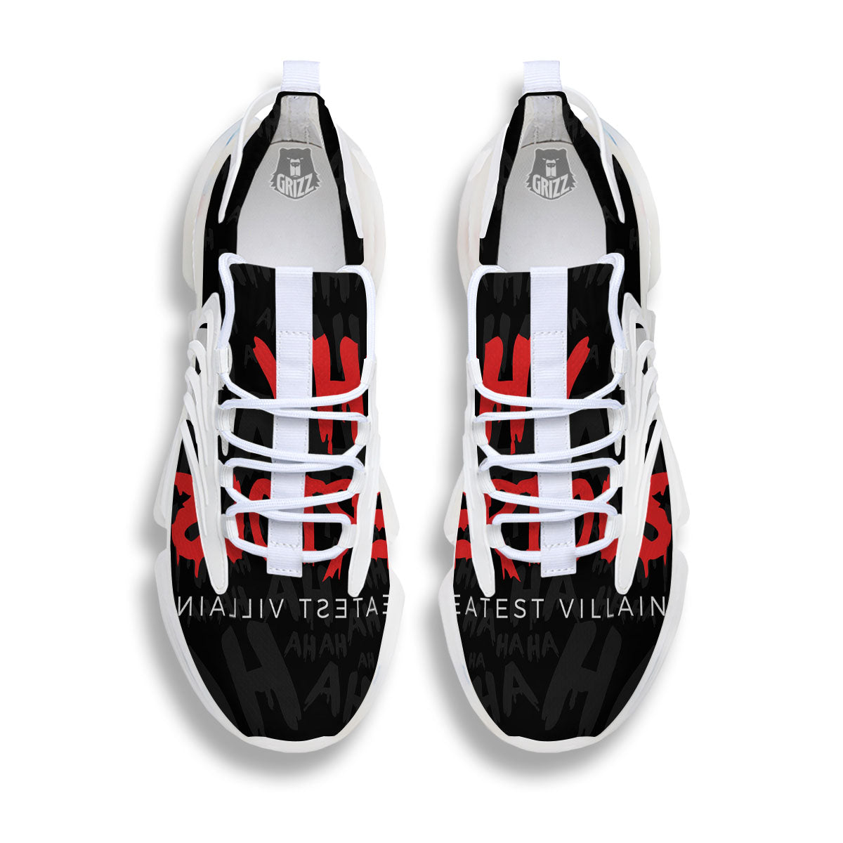 Why So Serious Laughing Joker Print White Gym Shoes-grizzshop