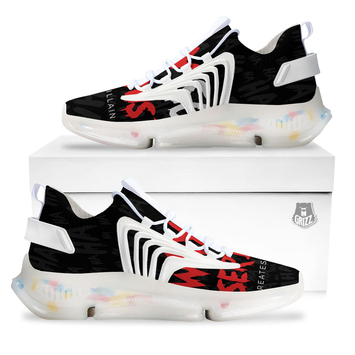 Why So Serious Laughing Joker Print White Gym Shoes-grizzshop