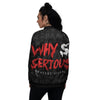 Why So Serious Laughing Joker Print Women's Bomber Jacket-grizzshop