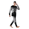 Wicca Devil Skull White And Black Print Men's Pajamas-grizzshop