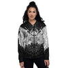 Wicca Devil Skull White And Black Print Women's Bomber Jacket-grizzshop