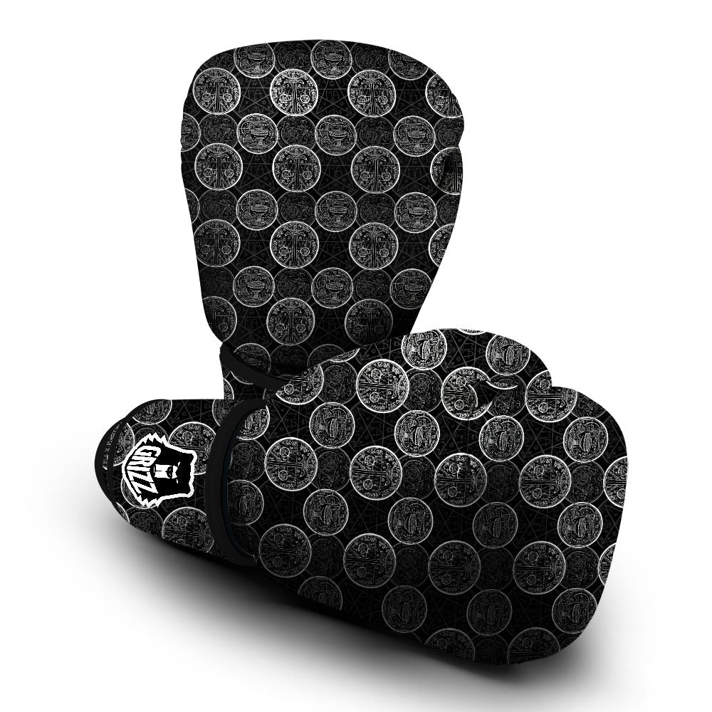 Wicca Gothic Curse Print Pattern Boxing Gloves-grizzshop