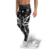 Wiccan Mystic White And Black Print Men's Leggings-grizzshop