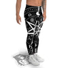 Wiccan Mystic White And Black Print Men's Leggings-grizzshop